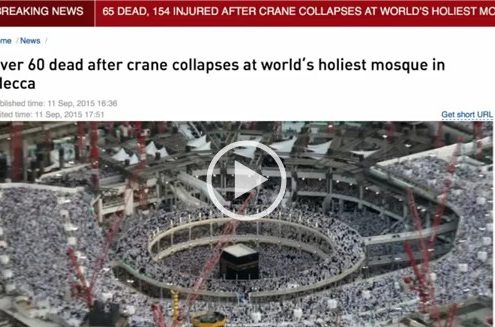 CRANE COLLAPSES AT WORLD’S HOLIEST MOSQUE IN MECCA